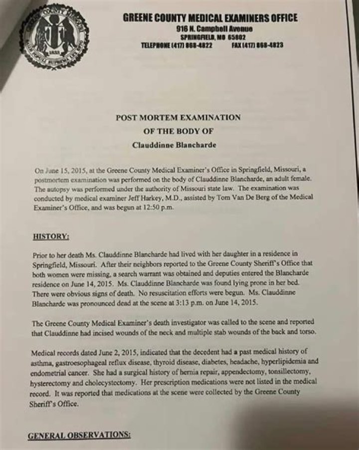 Clauddine Blanchard Autopsy Results: What We Learned