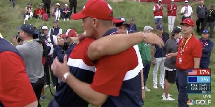 Bryson DeChambeau and Brooks Koepka finally end bitter feud as rivals share hug following USA's Ryder Cup win