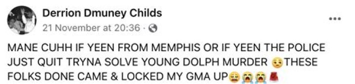 Comedian Derrion 'Dmuney' Childs who joked about Young Dolph's death killed in Memphis days after mocking rapper