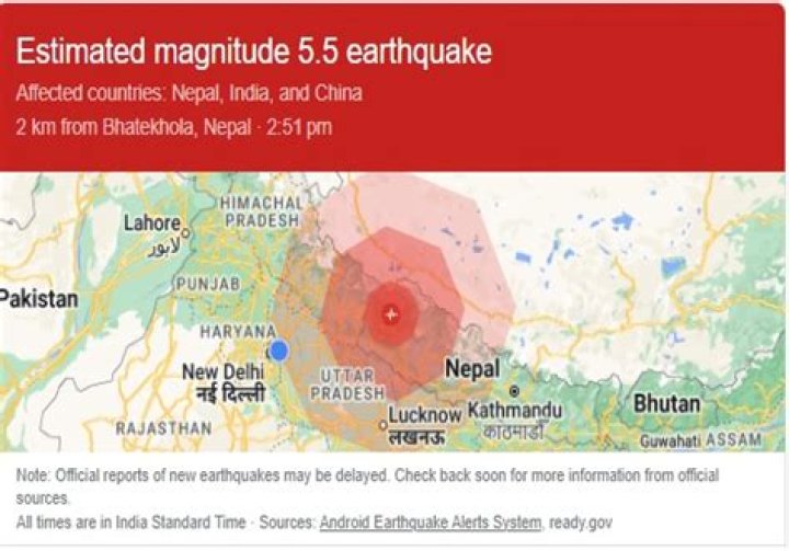 Earthquake felt in Delhi-NCR after 7.2 tremor hits China – India TV