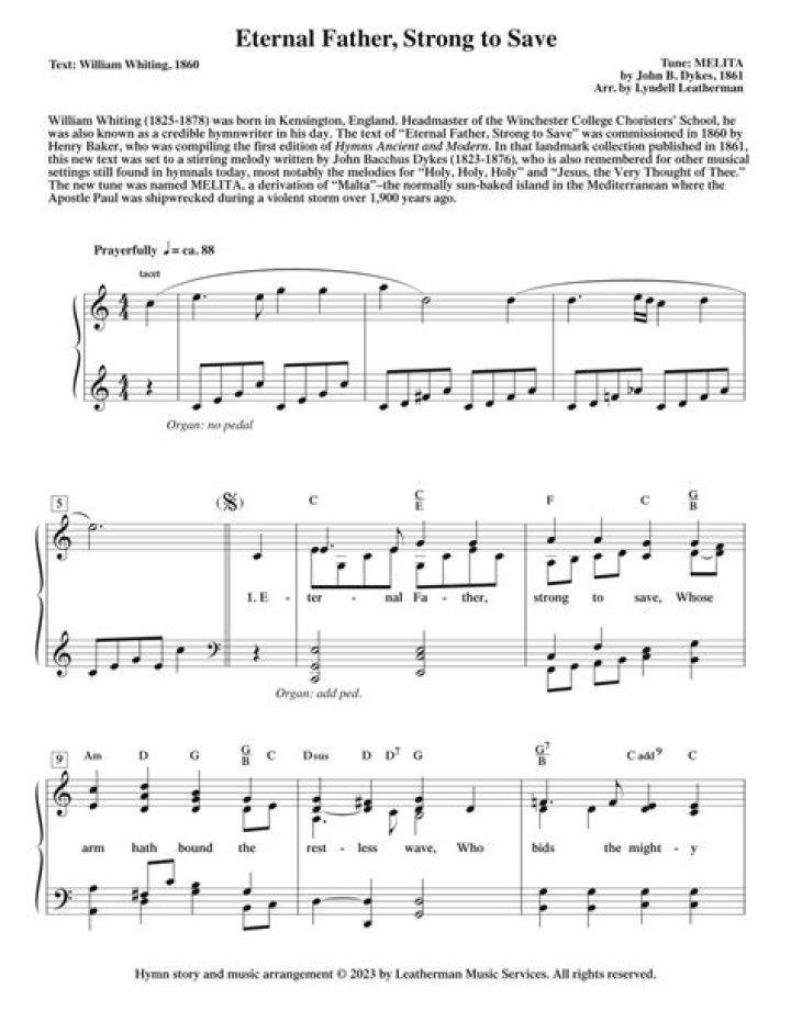 What are the Eternal Father, Strong to Save lyrics by William Whiting?