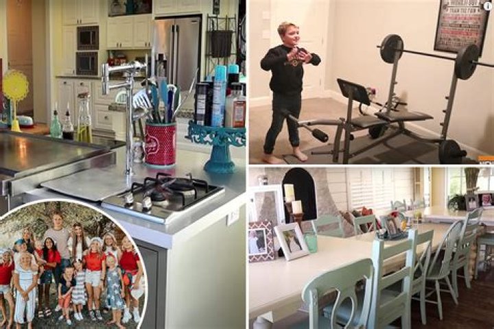 Inside huge mansion the Nelson family-of-18 live in with three floors, a piano, home gym and an enormous dining table