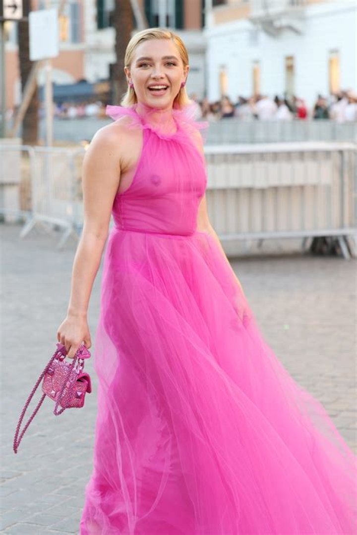 Florence Pugh took barbiecore to the next level in a completely sheer hot pink gown