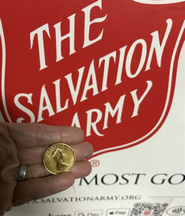 I found a coin worth $2,000 in my Salvation Army kettle - it's 'a true blessing' but the donor is still a mystery