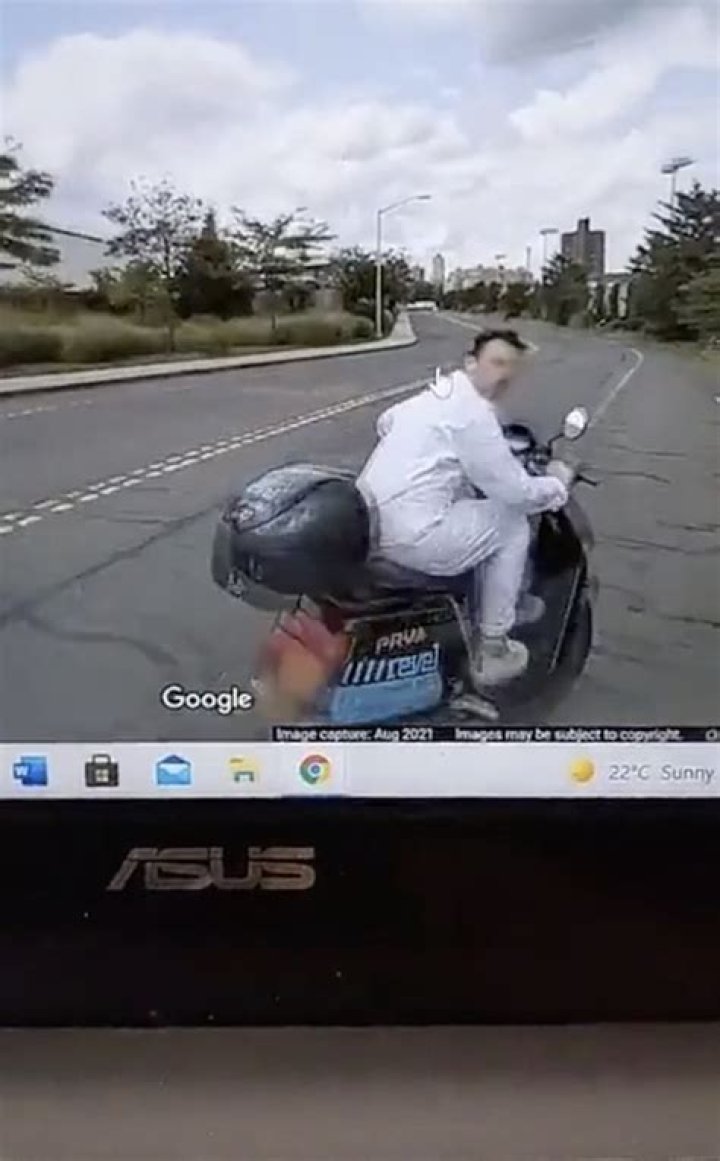 Google Street View biker's blunder ends badly as he refuses to get out of the way of driver - wait for it