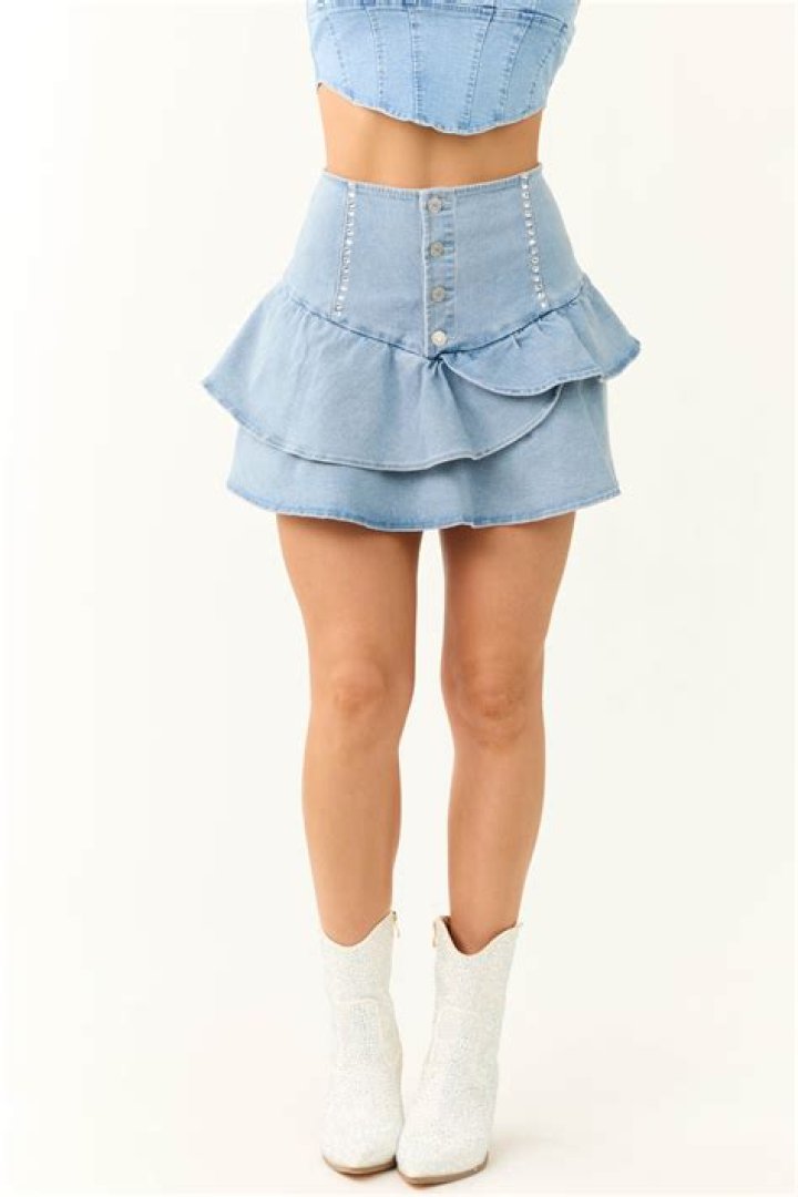 H&M Denim Ruffle Skirt | Glamour UK