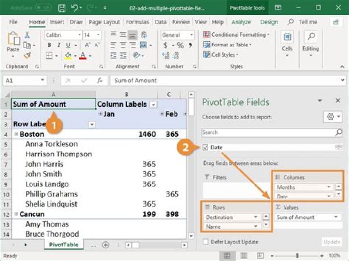How do I create a pivot table in Access 365?