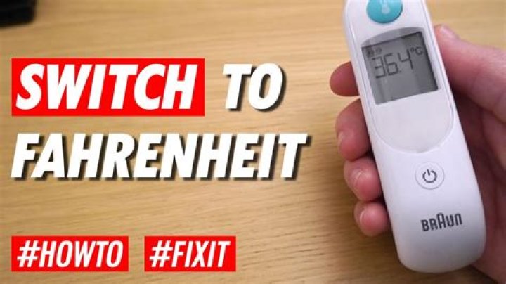 How do you change Braun ExacTemp from Celsius to Fahrenheit?