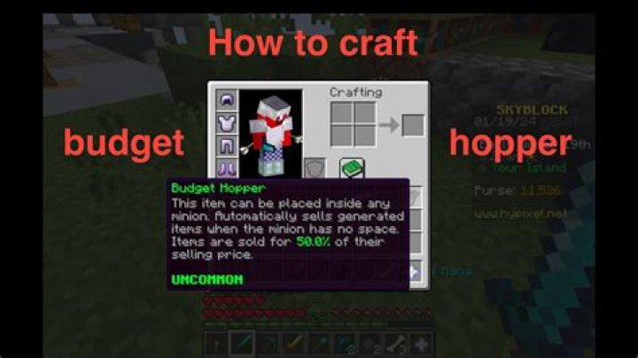 How Do You Craft Budget Hopper In Hypixel Skyblock