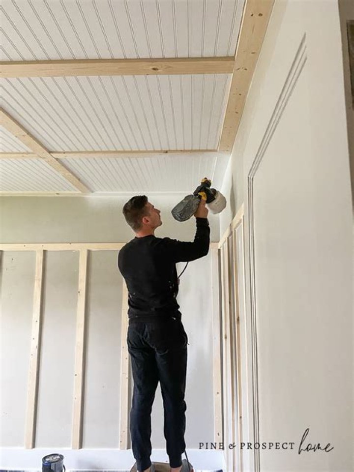 How do you install beadboard over popcorn ceiling?