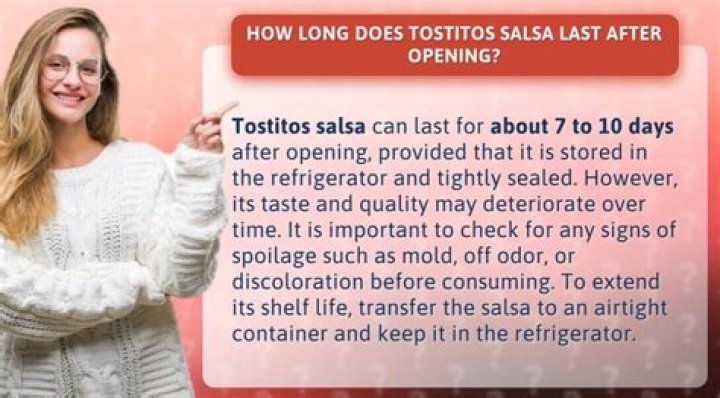 Quick Answer: How Long Does Tostitos Salsa Last After Opening