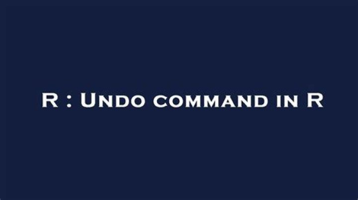 Quick Answer: How To Undo In R