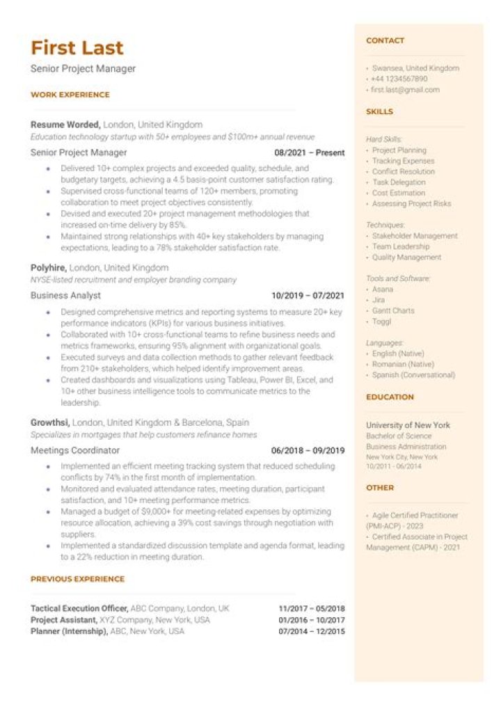 How To Write A Senior Project In Resume