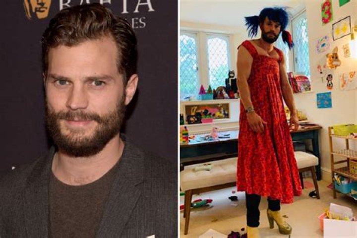 Jamie Dornan stuns fans as he dresses up in a red dress and heels during playtime with his daughters – The US Sun