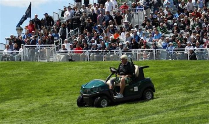 Why does golfer John Daly ride a golf cart at the PGA Championship?