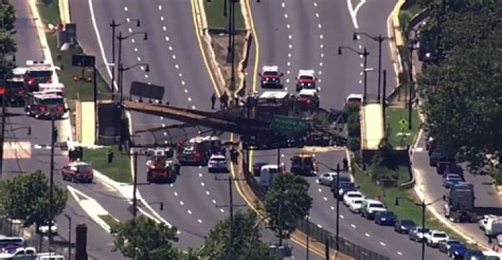 Kenilworth bridge collapse latest - Shocking pictures show overpass CAVE IN and fall onto DC-295 injuring six people