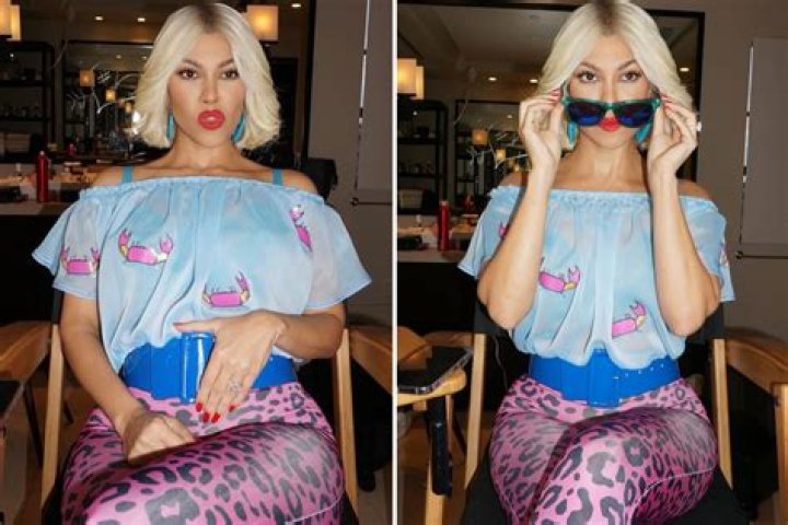 Kourtney Kardashian wears blonde wig & tights as she poses as True Romance's Alabama Worley for Halloween in new photos