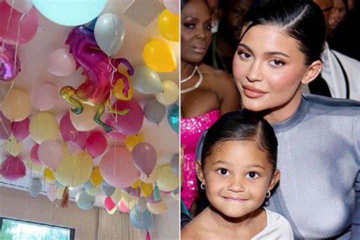 Kylie Jenner takes fans inside daughter Stormi's lavish unicorn-themed 5th birthday bash featuring a jumbo rainbow slide