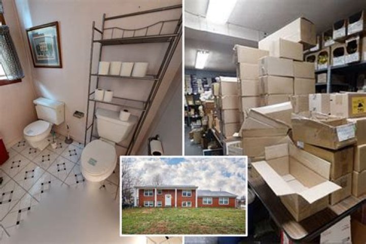 Bizarre ‘labyrinth’ home on sale for $375k with 'weird' toilets and rooms packed with boxes leaves house-hunters baffled