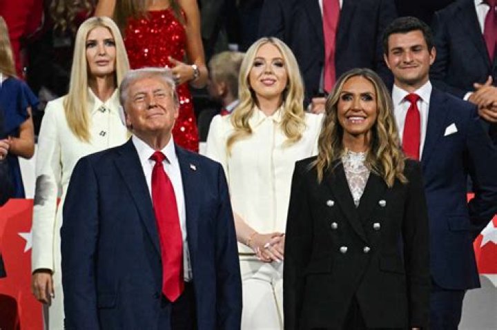 Lara and Tiffany Trump pose by the pool with Kimberley Guilfoyle in Florida as Don's new HQ location revealed