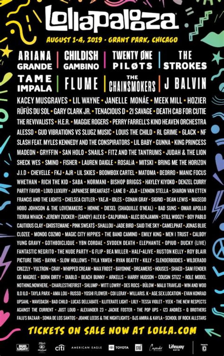 Lollapalooza 2019 Lineup Revealed: Ariana Grande, Childish Gambino, The Strokes, Tame Impala, More