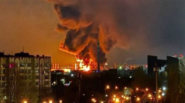 'Drone attack' on stealth bomber tech plant leaves at least one dead as huge mushroom cloud looms over Moscow