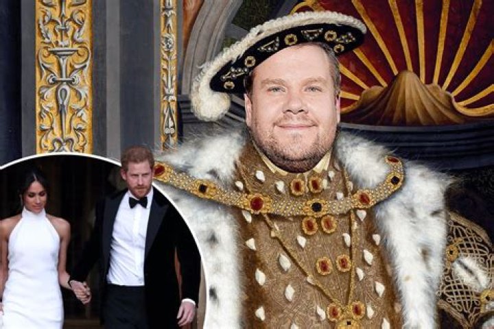 Meghan Markle & Prince Harry in hysterics on wedding day as James Corden 'dressed as Henry VIII', biography claims