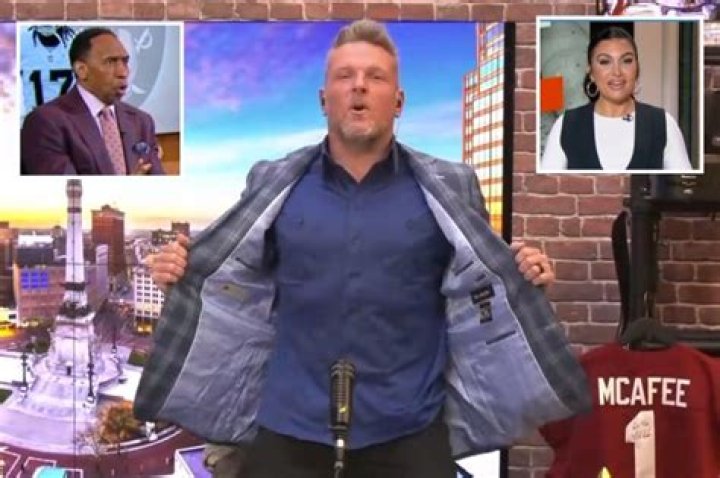 Molly Qerim gasps 'what is happening' as Pat McAfee shows off 'Halloween' outfit leaving First Take panel speechless