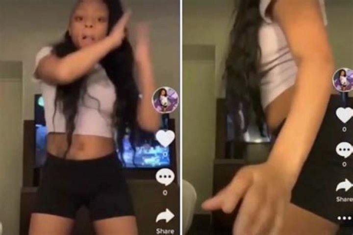 Chilling moment dancing 16-year-old girl is startled by someone walking into hotel room seconds before she is shot dead
