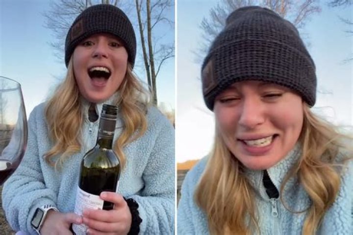 Mortified woman posts photo of her giant wine glass on honeymoon - but it’s her reflection which has got people talking