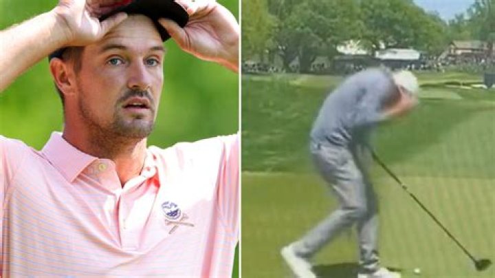 Watch moment Bryson DeChambeau HITS fellow professional golfer on the TEE with errant shot at USPGA Championship