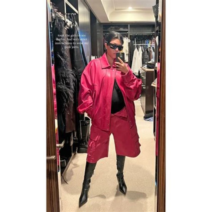 Pregnant Kourtney Kardashian Wears Hot Pink Jorts to See ‘Barbie’