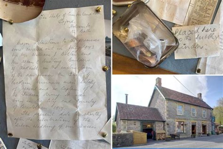 Pub landlord finds note from 1973 hidden in the walls while renovating along with time capsule