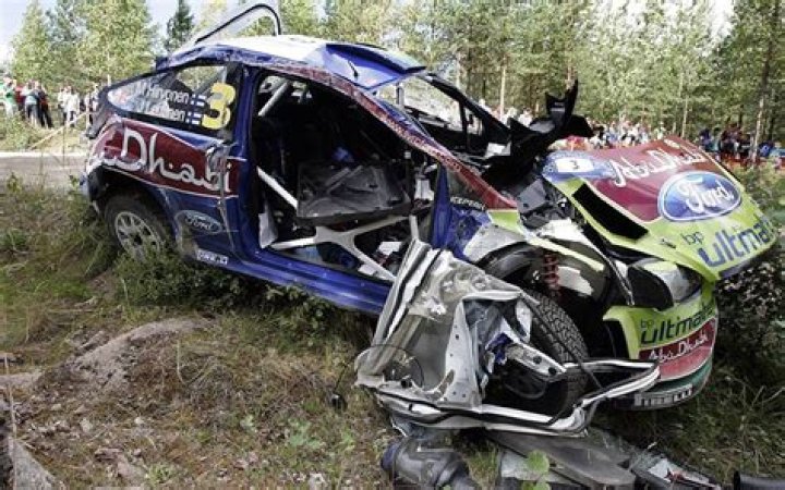 Watch horror moment rally star flips car SEVEN times after smashing into wall - but somehow driver escapes 'unscathed'