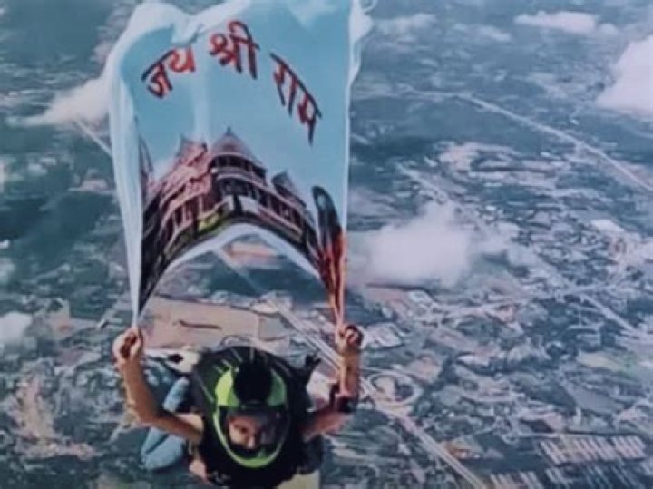 22-year-old performs skydiving with 'Jai Shri Ram' flag from 13,000 feet ahead of Ram Mandir opening