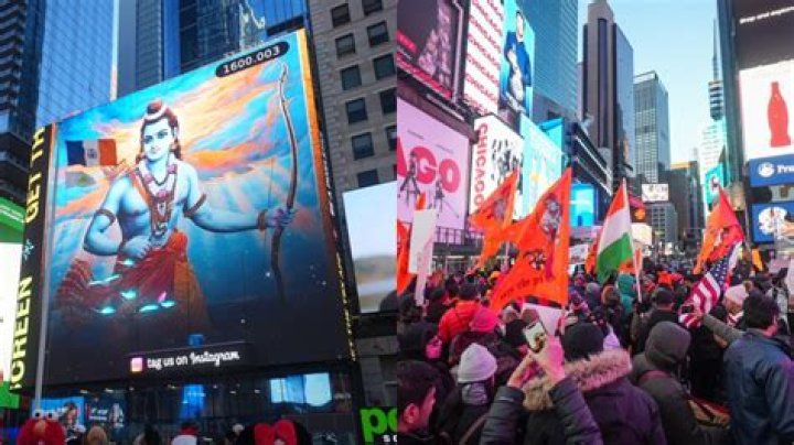 Ram Mandir consecration: Indian diaspora celebrates at New York’s Times Square, chants ‘Jai Shri Ram'