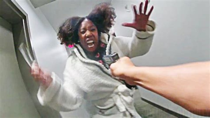 Shocking moment 'knife-wielding man attacks woman in cul-de-sac in "random attack" leaving her covered in blood'