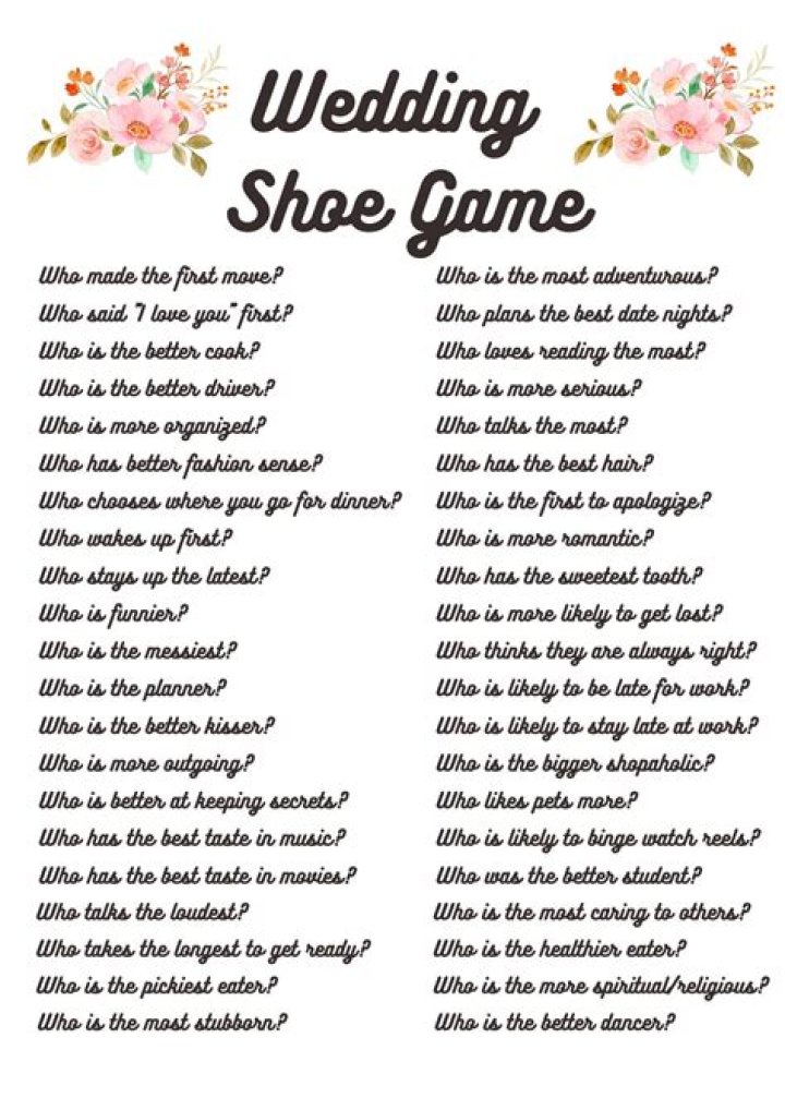 Unveiling The Fun: The Shoe Questions Wedding Game