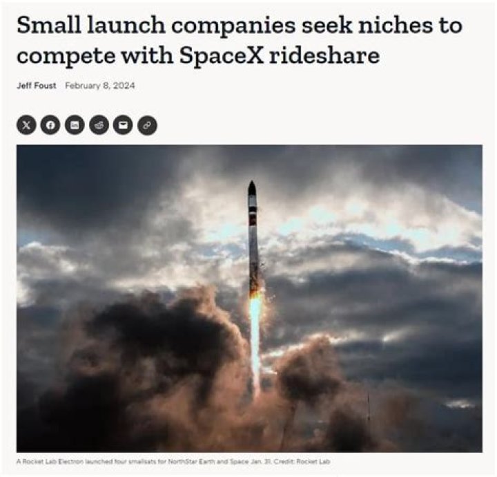 Small launch companies seek niches to compete with SpaceX rideshare