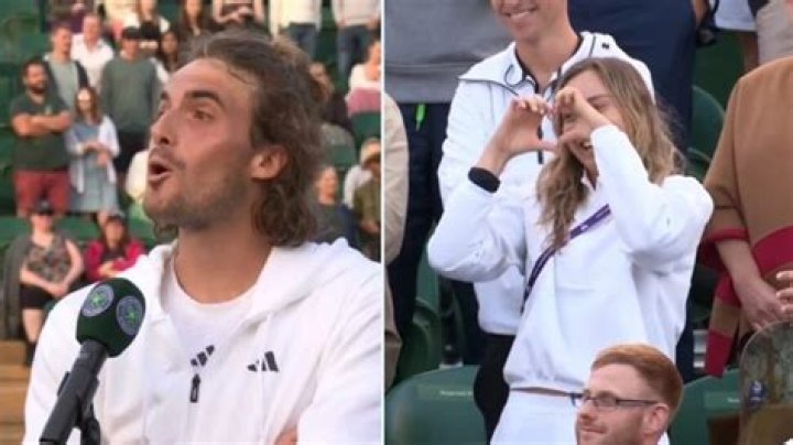 Tsitsipas' girlfriend Paula Badosa appears to SNUB his Wimbledon match as he crashes out to unseeded American