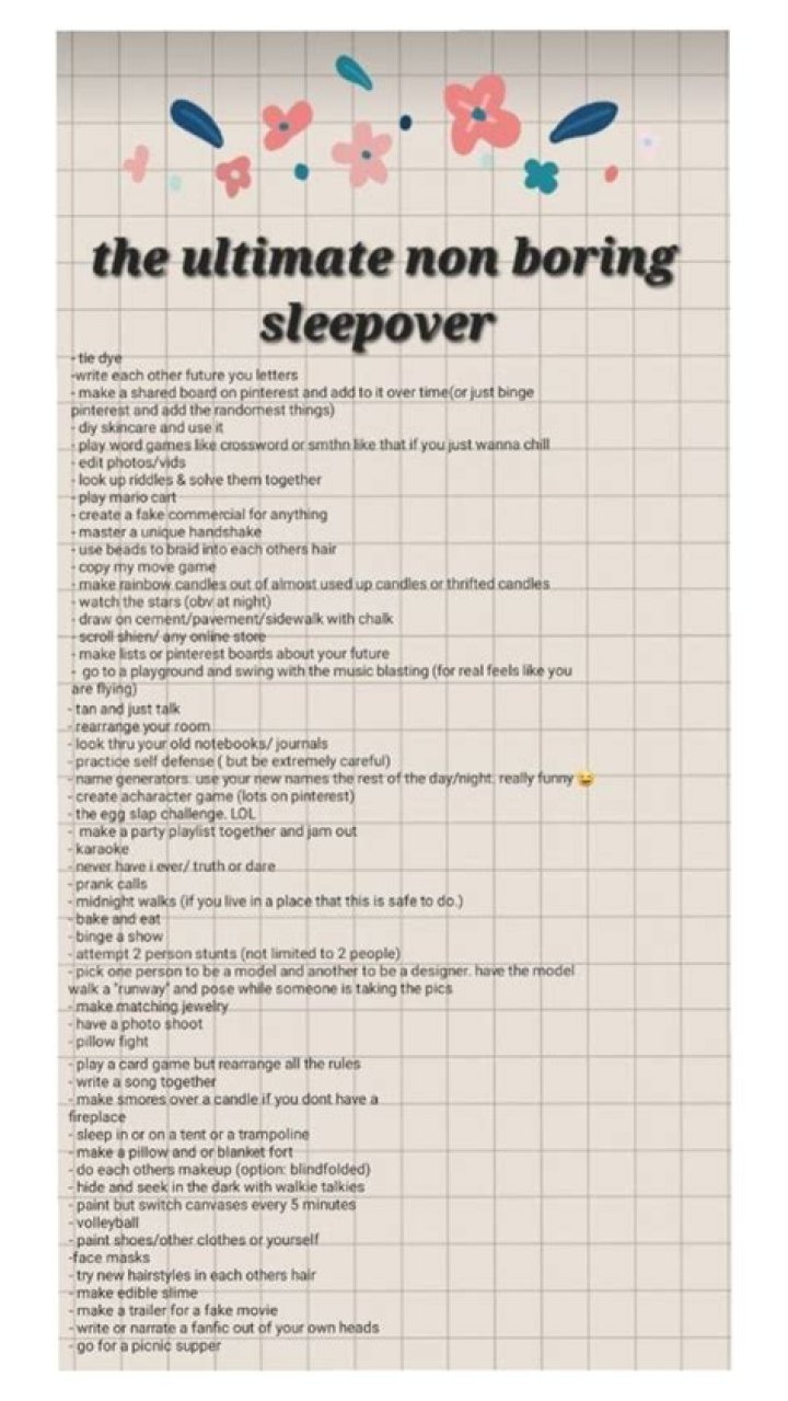 Question: Things To Do At A Sleepover When Your Bored