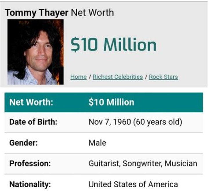 Tommy Thayer Net Worth, Income, Salary, Earnings, Biography, How much money make?