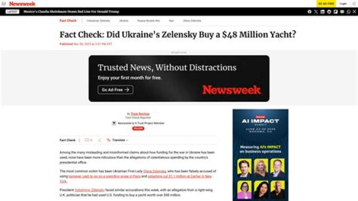 Did Ukraine's Zelensky Buy a $48 Million Yacht?