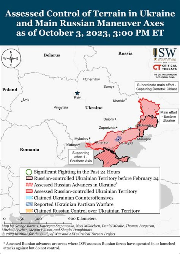 Ukraine War Map Shows Russia's 'Confirmed Gains' on Three Fronts