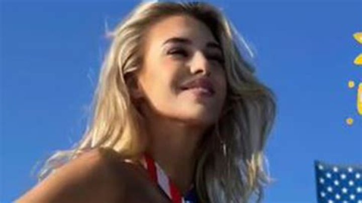 Veronika Rajek nearly spills out of Stars & Stripes bikini as patriotic Tom Brady admirer honors 'America the beautiful'