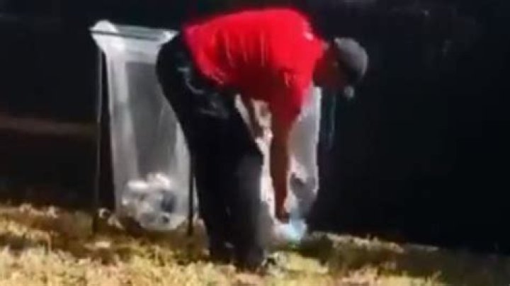 Watch as Tiger Woods is forced to get down and dirty by rifling through rubbish to pick out his ball – The US Sun