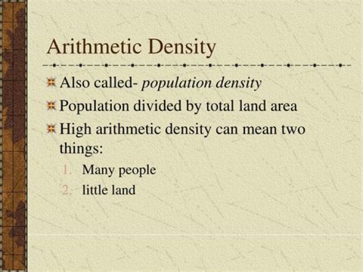 What does arithmetic density mean?