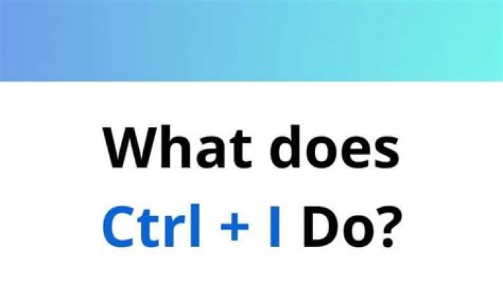 What Does Ctrl I Do