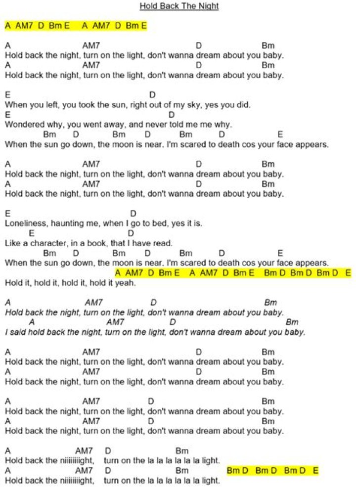 What does hold back the night mean?