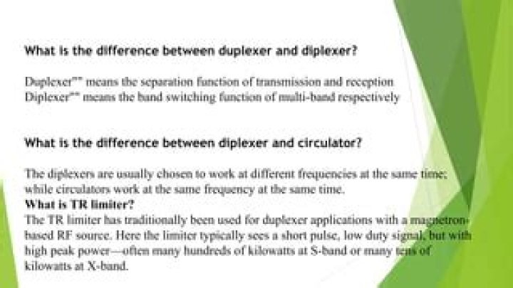 What is the difference between duplexer and diplexer ?